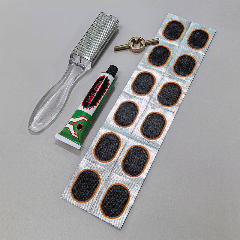 Tire Repair Patch Kit with Glue for Bicycle Motorcycle Electric Vehicle Inner Tube Puncture Fix