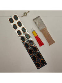 Bicycle Tire Puncture Repair Kit - Glueless Patches, Inner Tube Fix Tool Set, Portable
