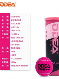 ODEA PADELROSE Pink Padel Tennis Balls - High Elasticity, Durable for Match and Training