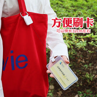 Transparent Lightweight ID Card Holder with Retractable Lanyard for Access Cards, Student IDs, Bus Cards, and Work Badges
