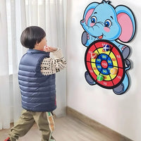 Kids Educational Dart Board Sticky Ball Throwing Toy for Boys and Girls, Parent-Child Indoor Elephant Suction Cup Ball Game