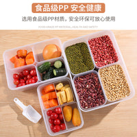 4L Portable Large Capacity Sealed Divided Fresh-keeping Box Plastic Transparent Cereal Grain Storage Container with Lid