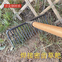 Garden Rake Heavy Duty Iron Rake for Loosening Soil and Planting Vegetables