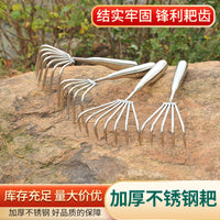 Stainless Steel Integrated Rake for Beachcombing and Gardening - Durable Hand Tool