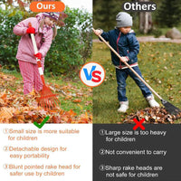 Cross-border New Leaf Rake Garden Fallen Leaf Rake Lawn Rake Plastic Head Detachable Wooden Handle Gardening Tool