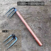 Wooden Handle Garden Hoe Weeding Planting Digging Loosening Soil Bamboo Shoot Pickaxe Rake Beach Tool