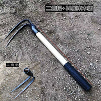 Wooden Handle Garden Hoe Weeding Planting Digging Loosening Soil Bamboo Shoot Pickaxe Rake Beach Tool