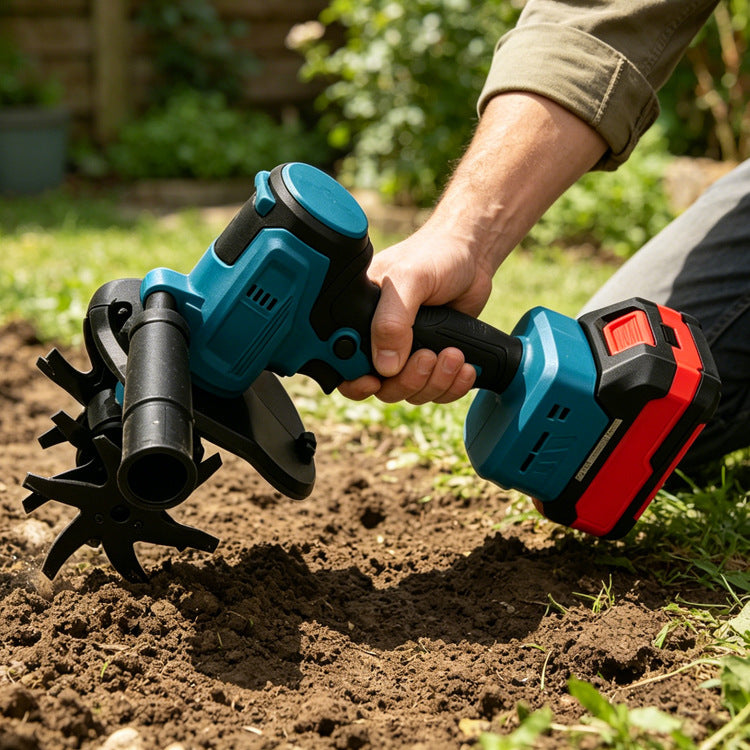 New Cordless Tiller Cultivator, Small Household Rotary Tiller, Handheld Garden Weeder for Potted Plants
