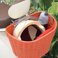 Electric Bicycle Rear Basket Motorcycle Tail Hanging Basket Large Capacity School Bag Basket Backrest Vegetable Basket