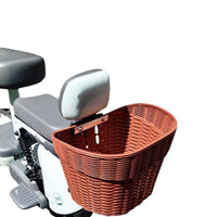 Electric Bicycle Rear Basket with Lid, Motorcycle Tail Storage Basket, Backrest Vegetable Basket for E-Bike