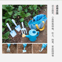 Kids Gardening Tool Set Macaron Blue Yellow Watering Can Spray Bottle Gloves Shovel Rake Trowel for Indoor Outdoor Plants