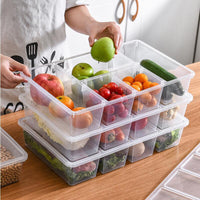 Plastic Kitchen Food Storage Container with Lid Refrigerator Organizer Transparent Desktop Dustproof Storage Box