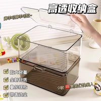 Desktop Acrylic Transparent Storage Box with Flip Lid - Dustproof Cosmetic and Food Organizer