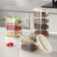 Food Grade Spice Storage Box with Compartments for Kitchen Seasonings and Condiments, Sealed Container