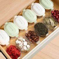 Food Grade Spice Storage Box with Compartments for Kitchen Seasonings and Condiments, Sealed Container