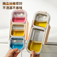 304 Stainless Steel Divided Food Storage Container with Lid, Leak-Proof Meal Prep Box for Refrigerator, Home Food Organizer