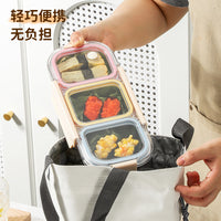 304 Stainless Steel Divided Food Storage Container with Lid, Leak-Proof Meal Prep Box for Refrigerator, Home Food Organizer