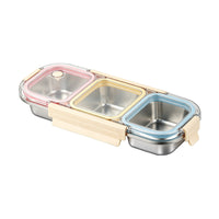 304 Stainless Steel Divided Food Storage Container with Lid, Leak-Proof Meal Prep Box for Refrigerator, Home Food Organizer
