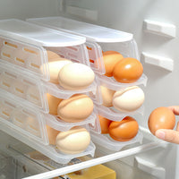 Foldable Multi-layer Egg Storage Box for Refrigerator, Stackable Kitchen Organizer with Side Door Access