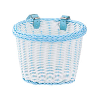 Kids' Bicycle Basket Retro Woven Front Basket for Children's Bikes Washable Storage Basket