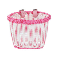 Kids' Bicycle Basket Retro Woven Front Basket for Children's Bikes Washable Storage Basket