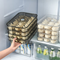 Multi-layer Stackable Dumpling Storage Box with Lid, Wonton Fresh-keeping Container, Quick-freeze Dumpling Organizer for Refrigerator, Non-stick