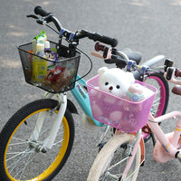 Bicycle Basket Kids' Front Metal Mesh Basket with Hooks for Children's Bikes - Universal Storage Carrier