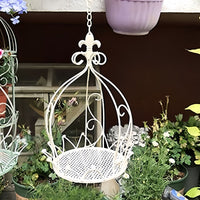 European Style Wrought Iron Hanging Planter Basket Indoor Outdoor Balcony Garden Succulent Flower Pot Holder