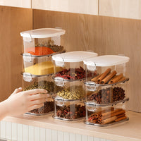 Stackable Spice Storage Box Kitchen Food Grade Seasoning Container with Lid for Pepper and Dried Spices