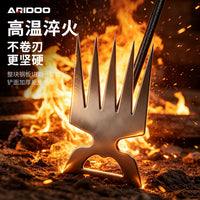 Stainless Steel 5-Tooth Weeding Hoe Gardening Tool for Home Gardening, Loosening Soil, and Weeding with Non-Slip Thickened Teeth