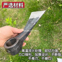 Hand-Forged Car Connecting Rod Hoe for Gardening, Root Digging, Bamboo Shoot Harvesting, Vegetable Planting, Soil Loosening, and Weeding