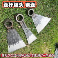 Hand-Forged Car Connecting Rod Hoe for Gardening, Root Digging, Bamboo Shoot Harvesting, Vegetable Planting, Soil Loosening, and Weeding