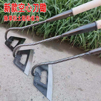 Manganese Steel Hardened Hollow Weeding Hoe for Agriculture, Sharp All-Steel Large Hollow Hoe for Vegetable Gardens