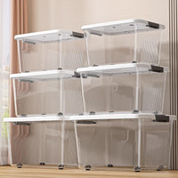 Thickened Transparent Storage Box with Handle and Lid for Home Clothes Toys Sundries Organizer