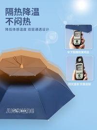Foldable Head-Mounted Fishing Umbrella Hat for Outdoor Sun Protection, Large Double-Layer Portable Rain Umbrella