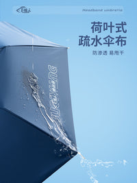 Foldable Head-Mounted Fishing Umbrella Hat for Outdoor Sun Protection, Large Double-Layer Portable Rain Umbrella