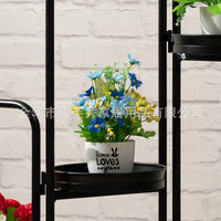 Nordic Simple Iron Art Flower Stand Multi-layer Foldable Floor-standing Plant Shelf for Living Room Balcony