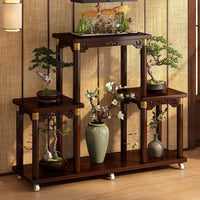 Multi-layer Plant Stand for Living Room Balcony Outdoor, Movable Flower Pot Rack with Fish Tank Placement