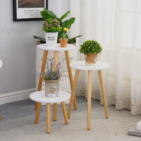 Solid Wood Plant Stand Floor-standing Flower Rack Balcony Green Dill Spider Plant Pot Holder Indoor Flower Table Bay Window Succulent Planter