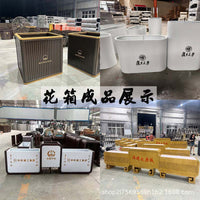 Outdoor Stainless Steel Planter Box Combination Iron Art Flower Pot Mobile Fence Garden Flower Trough