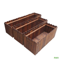 Rectangular Anti-Corrosion Wood Planter Box for Garden Patio Balcony Vegetable Planting Solid Wood Fence Planter Succulent Flower Trough