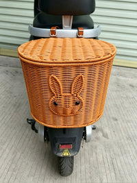 Electric Bicycle Rear Basket Scooter Tail Hanging Basket with Lid or Open Top for Pets Helmets Storage