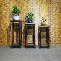 Old Boat Wood Flower Stand Furniture Solid Wood Living Room Plant Shelf Balcony Garden Flower Pot Rack