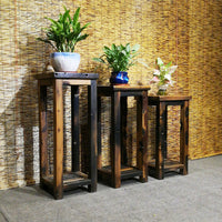 Old Boat Wood Flower Stand Furniture Solid Wood Living Room Plant Shelf Balcony Garden Flower Pot Rack