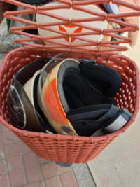 Electric Scooter Rear Basket with Lid - Large Capacity Storage for Motorcycles and Bicycles