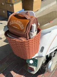Electric Scooter Rear Basket with Lid - Large Capacity Storage for Motorcycles and Bicycles
