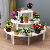 New Round Multi-layer Flower Stand, Curved Balcony Living Room Display Shelf, Irregular Plant Rack