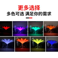 Outdoor Patio Umbrella with Lights - Large Garden Sunshade for Villa, Pool, and Landscape - Manual Crank Operation