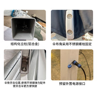 Outdoor Patio Umbrella with Lights - Large Garden Sunshade for Villa, Pool, and Landscape - Manual Crank Operation