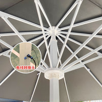Outdoor Patio Umbrella with Lights - Large Garden Sunshade for Villa, Pool, and Landscape - Manual Crank Operation